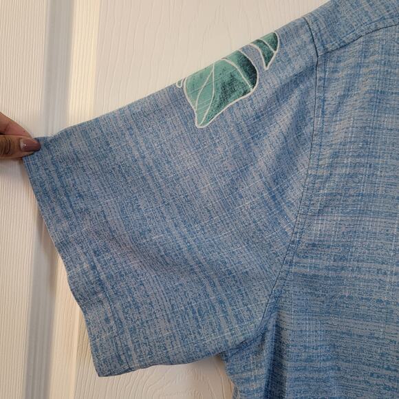 Tommy Bahama Blue Silk Turkish Sea‎ Bloom Adrift Floral Button Front Shirt Large - Picture 9 of 16